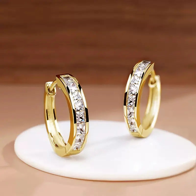 Brincos de Argola com Zircónia CZ