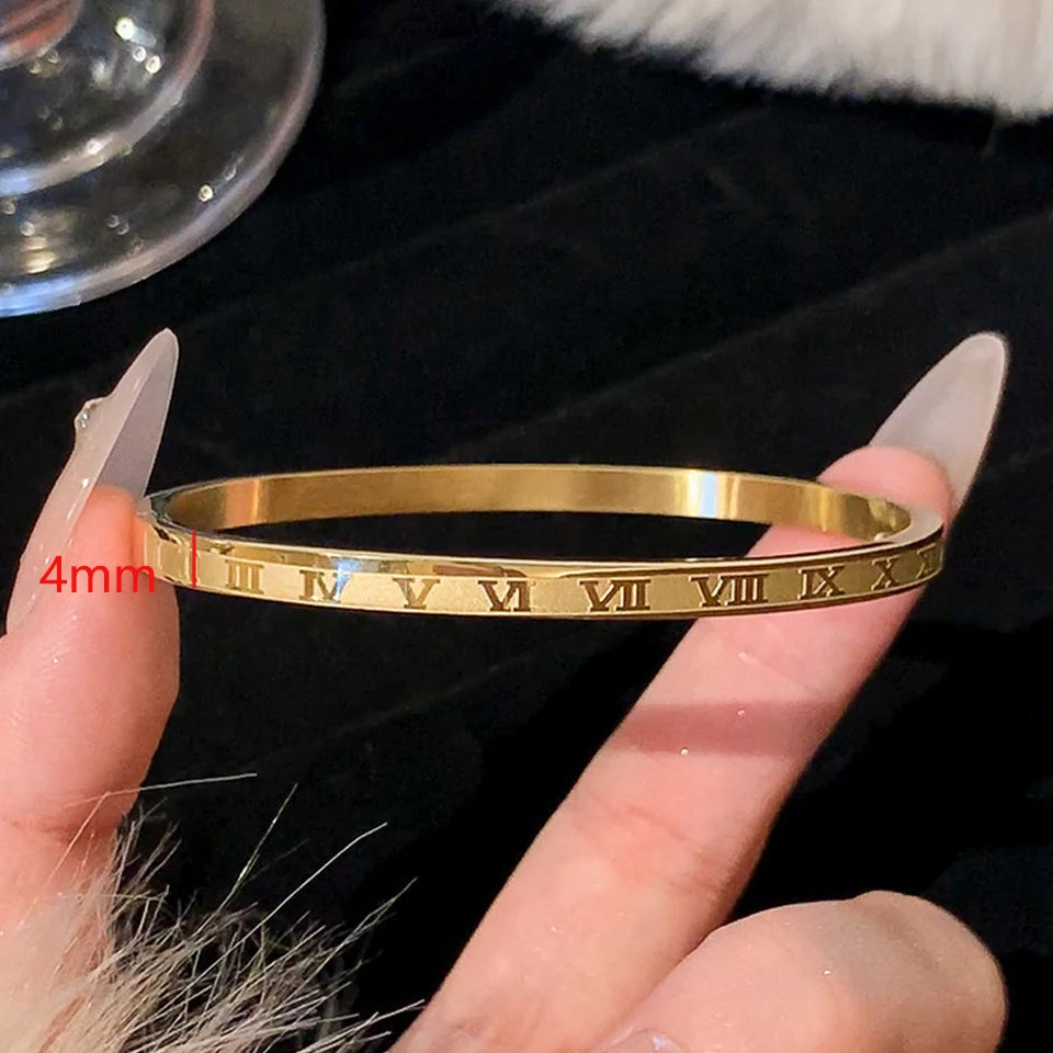 ZAKOL 5/1pcs Sparkling Zirconia Inlaid Stainless Steel Bracelet