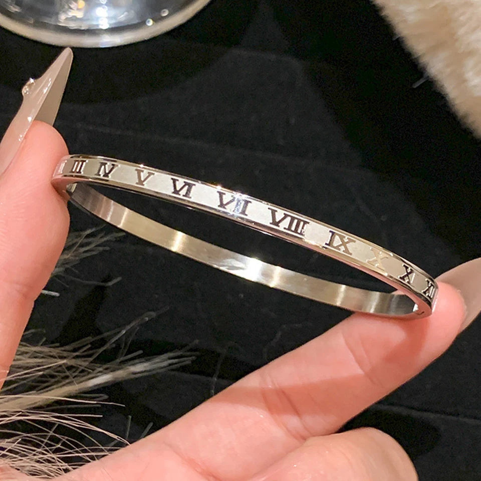 ZAKOL 5/1pcs Sparkling Zirconia Inlaid Stainless Steel Bracelet