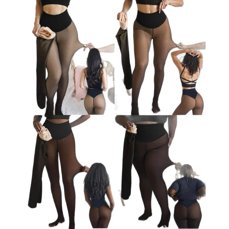 Thermal Base Layer Pants with Leather Effect – Winter