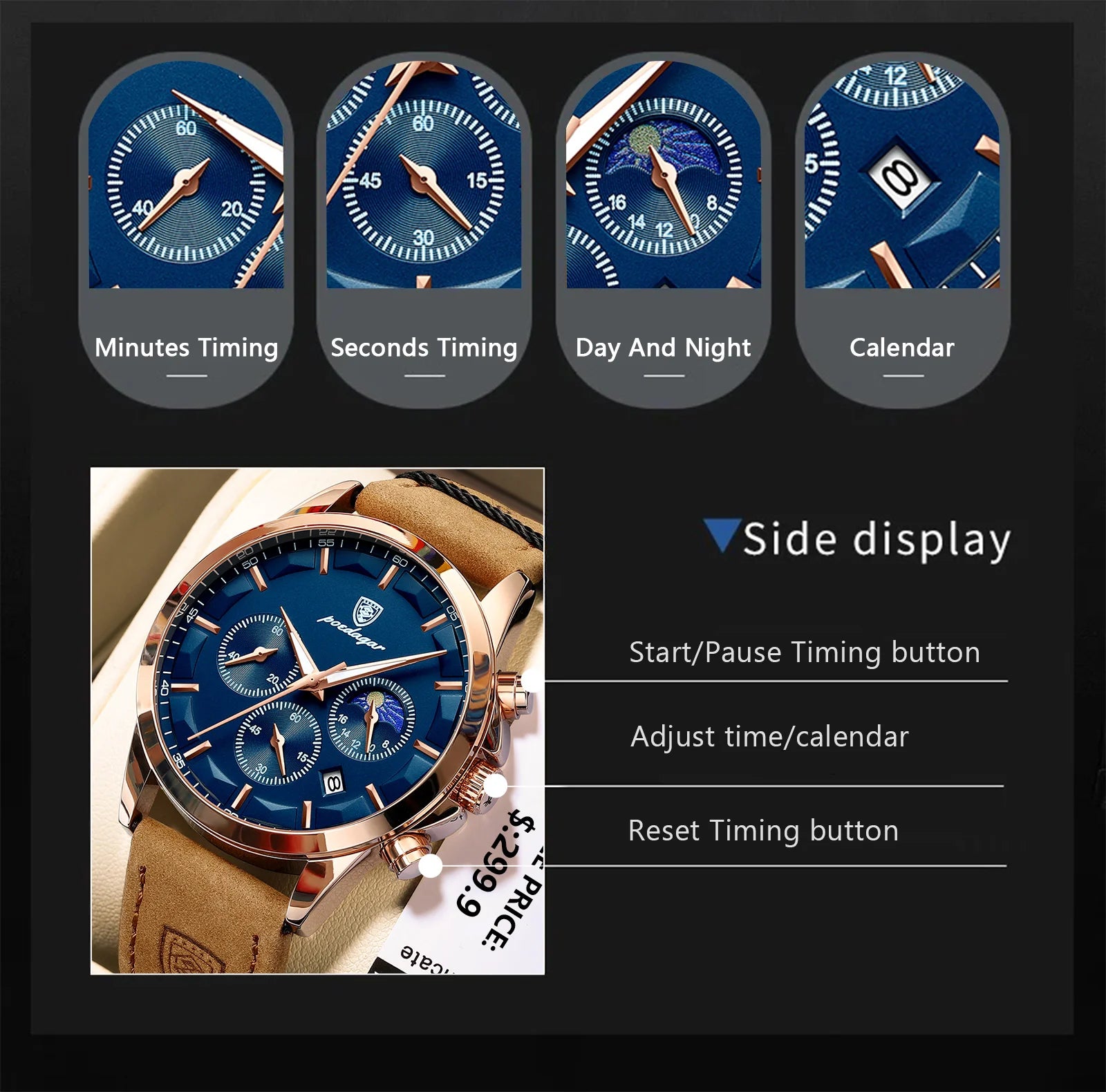 POEDAGAR watch worn on wrist