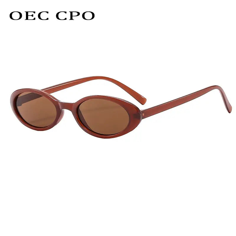 Óculos de Sol Retrô Oval Olho de Gato Leopardo